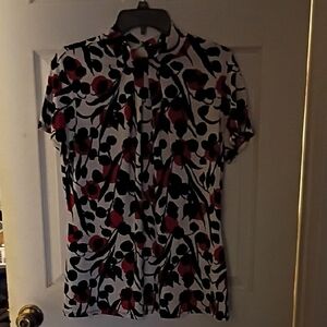 Style & Co. Black and Red Floral Blouse